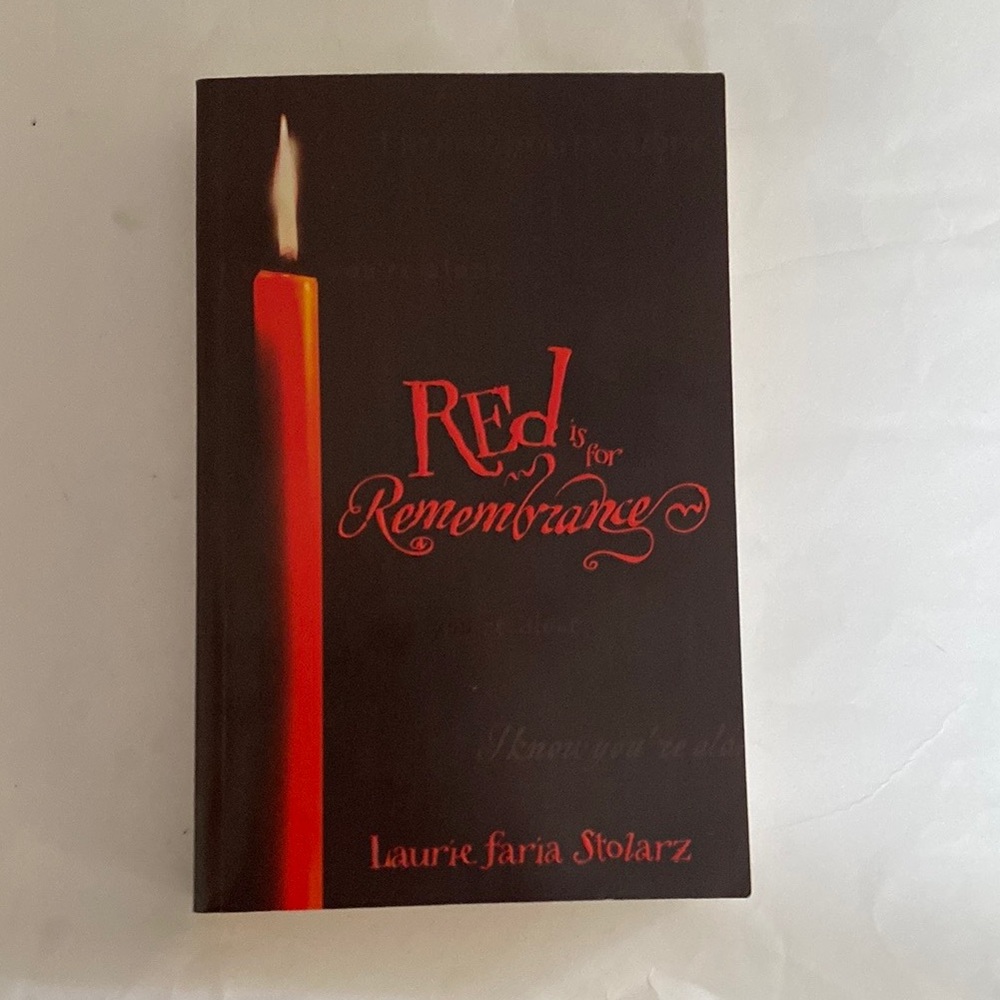 Red is for Remembrance Book by Laurie Faria, Stolarz PB First Edition Horror
